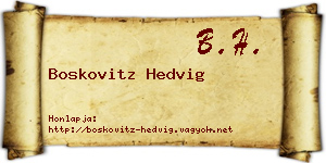 Boskovitz Hedvig névjegykártya